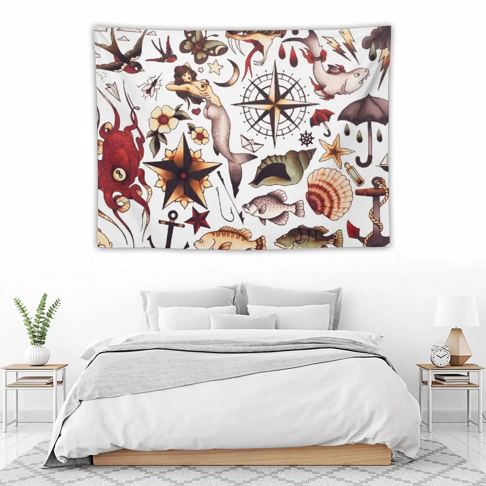 Traditional Nautical Tattoo Flash Tapestry Nordic Home Decor Room Decor For Girls Tapestry
Traditional Nautical Tattoo Flash Tapestry Nordic Home Decor Room Decor For Girls Tapestry