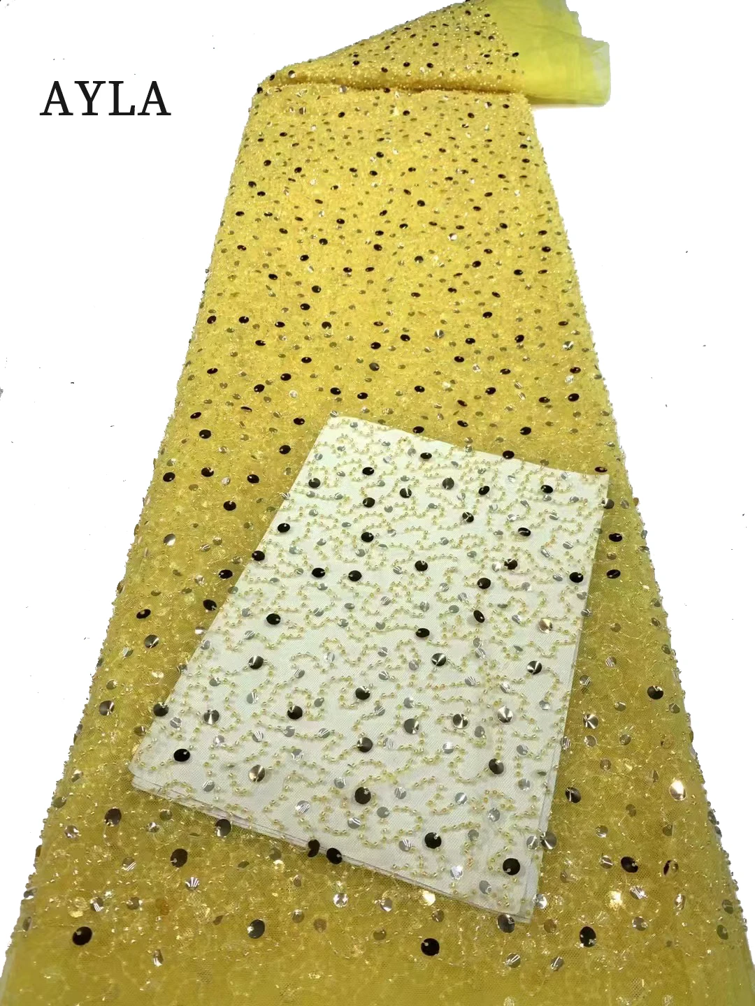 5 Yards High-end Beaded Fabric Luxury Sequins Embroidery Fabric French Tulle Mesh Fabrics Lace for Sewing Wedding Gown Material
5 Yards High-end Beaded Fabric Luxury Sequins Embroidery Fabric French Tulle Mesh Fabrics Lace for Sewing Wedding Gown Material