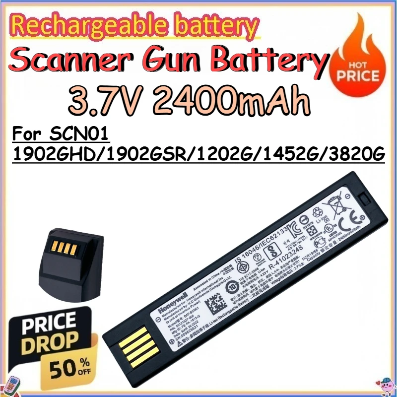 3.7V 2400mAh Scanner Gun Battery for SCN01 1902GHD/1902GSR/1202G/1452G/3820G Replace Rechargeable Lithium Battery
3.7V 2400mAh Scanner Gun Battery for SCN01 1902GHD/1902GSR/1202G/1452G/3820G Replace Rechargeable Lithium Battery