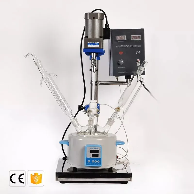 Lab 1L Single Layer Reaction Vessel with Heating Bath for Distillation Solution
Lab 1L Single Layer Reaction Vessel with Heating Bath for Distillation Solution