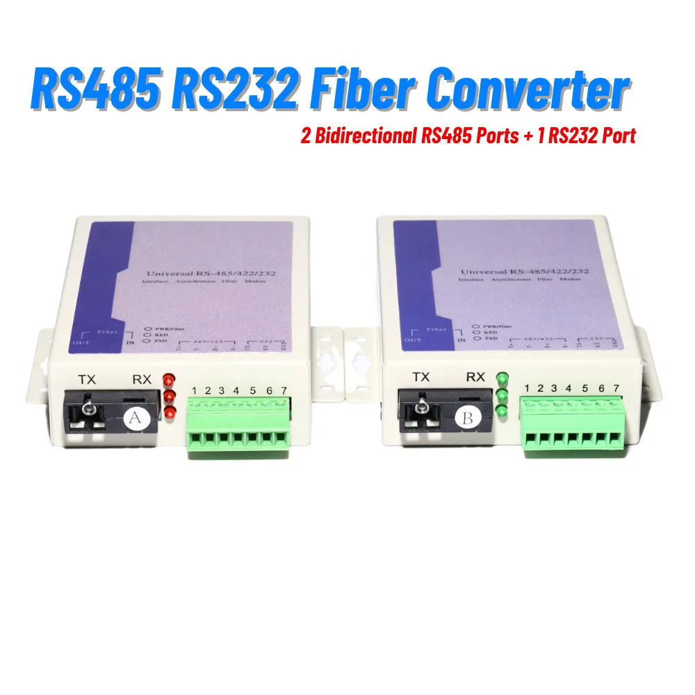 SC Fiber Converter 2×RS485 + 1×RS232 Single Fiber Transmission SM Simplex RS485 RS232 Industrial Optical Transceiver
SC Fiber Converter 2×RS485 + 1×RS232 Single Fiber Transmission SM Simplex RS485 RS232 Industrial Optical Transceiver
