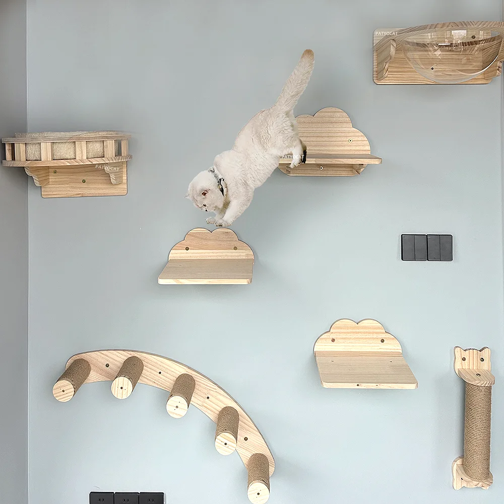 Cat Climbing Shelves Wall Mounted Cat Hammock Scratcher Cats Tree Steps Pedal Stairs Indoor Kitten Playground Wall Pet Supplies
Cat Climbing Shelves Wall Mounted Cat Hammock Scratcher Cats Tree Steps Pedal Stairs Indoor Kitten Playground Wall Pet Supplies
