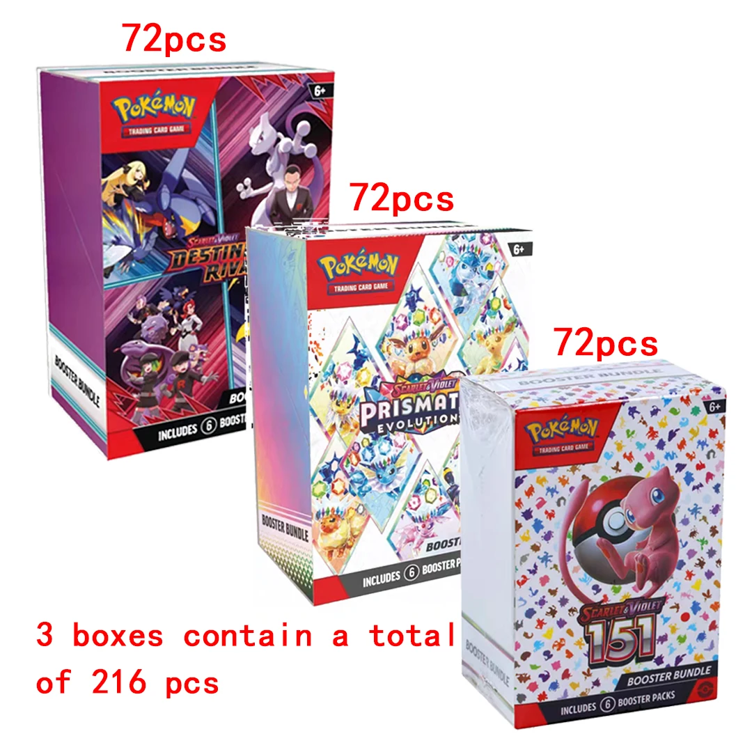 72pcsPTCG CAGE Pokemon Card Booster bundle DESTINEDRIVALS Prismatic Evolutions Scarlet Violet 151 English Transaction Cards Gift
72pcsPTCG CAGE Pokemon Card Booster bundle DESTINEDRIVALS Prismatic Evolutions Scarlet Violet 151 English Transaction Cards Gift