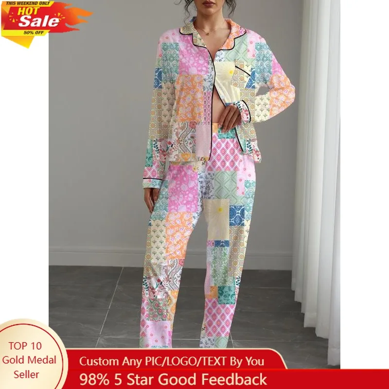 Женский пижамный комплект с цветочным принтом, повседневная приталенная рубашка с длинным рукавом и эластичные брюки, мягкая эластичная ткань, осенне-зимняя домашняя одежда, L
Женский пижамный комплект с цветочным принтом, повседневная приталенная рубашка с длинным рукавом и эластичные брюки, мягкая эластичная ткань, осенне-зимняя домашняя одежда, L