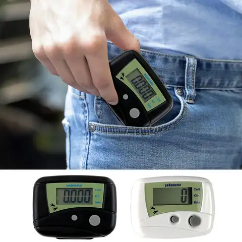 Digital LCD Pedometer, Step Counter Tracking Monitor for Exercise Workout, Distance Walking Running Swimming Fitness Indoor