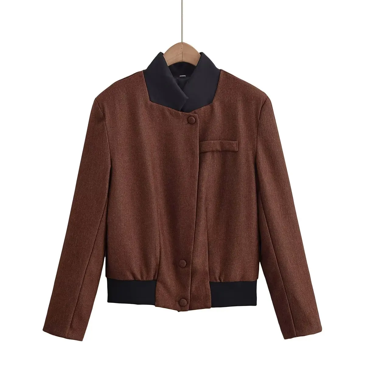 Новая женская куртка с длинными рукавами, топ 2025 года, новый стиль, новый однотонный элегантный наплечник, короткая куртка с верхним карманом desig
Новая женская куртка с длинными рукавами, топ 2025 года, новый стиль, новый однотонный элегантный наплечник, короткая куртка с верхним карманом desig