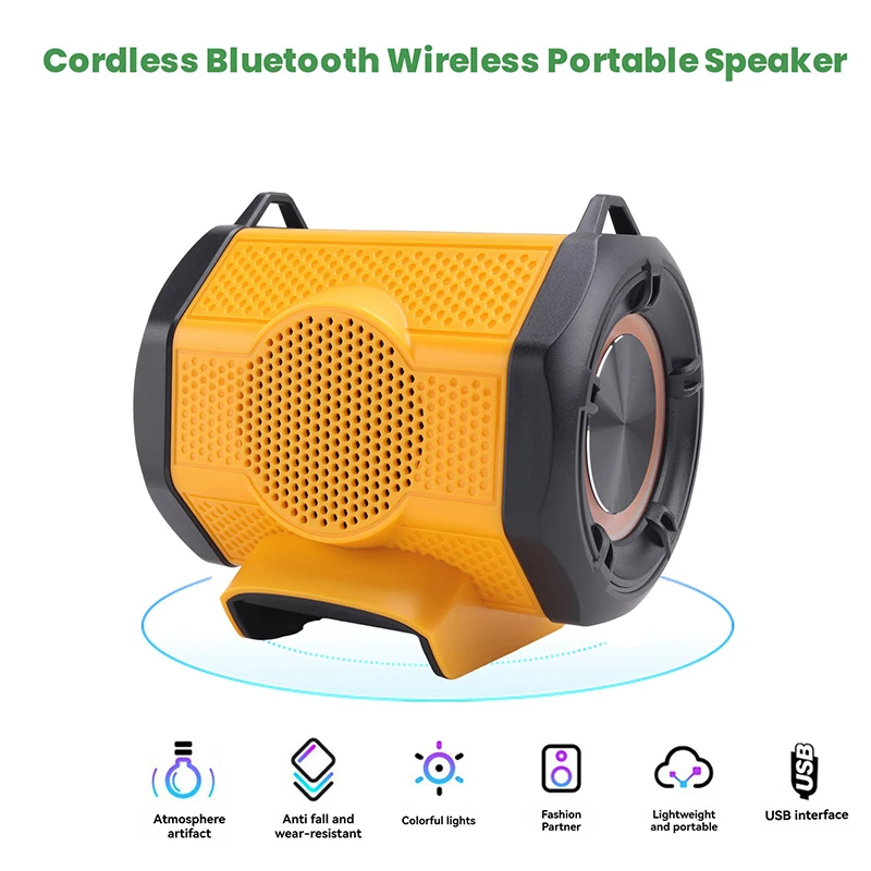 Беспроводной беспроводной портативный динамик Bluetooth для аккумулятора 18 В с функцией сопряжения, двумя портами USB и RGB-подсветкой
Беспроводной беспроводной портативный динамик Bluetooth для аккумулятора 18 В с функцией сопряжения, двумя портами USB и RGB-подсветкой