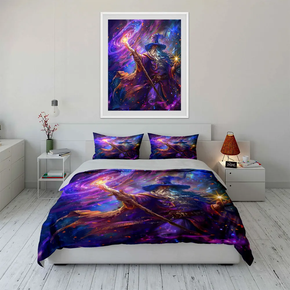 "Magic Wizard Art Set – Home Decor" Multiple sizes kid's and adults' bedroom Exquisite 3PC bedding set, gift
"Magic Wizard Art Set – Home Decor" Multiple sizes kid's and adults' bedroom Exquisite 3PC bedding set, gift