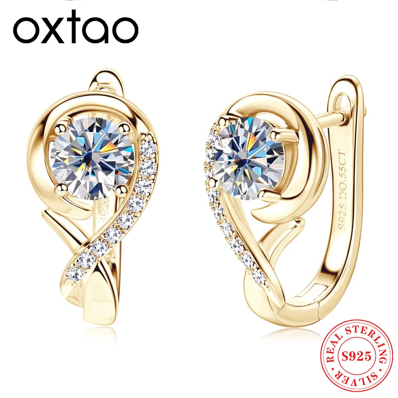 OXTAO Infinity Moissanite Hoop Earrings Ladies Gift Original 925 Sterling Silver 5mm D Color Diamond Huggie Earring Jewelry
OXTAO Infinity Moissanite Hoop Earrings Ladies Gift Original 925 Sterling Silver 5mm D Color Diamond Huggie Earring Jewelry