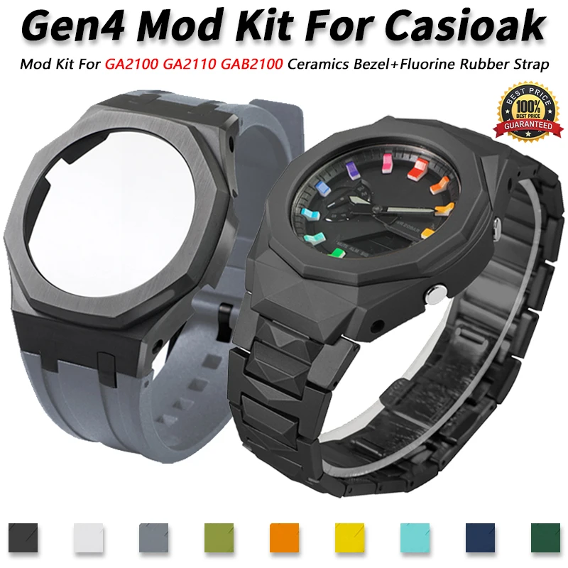 Gen4 For Casioak GA 2100 Mod Kit Ceramics Bezel+Rubber Strap for Casioak GA2110 GAB2100 Steel Bracelet case With Screws Corre
Gen4 For Casioak GA 2100 Mod Kit Ceramics Bezel+Rubber Strap for Casioak GA2110 GAB2100 Steel Bracelet case With Screws Corre