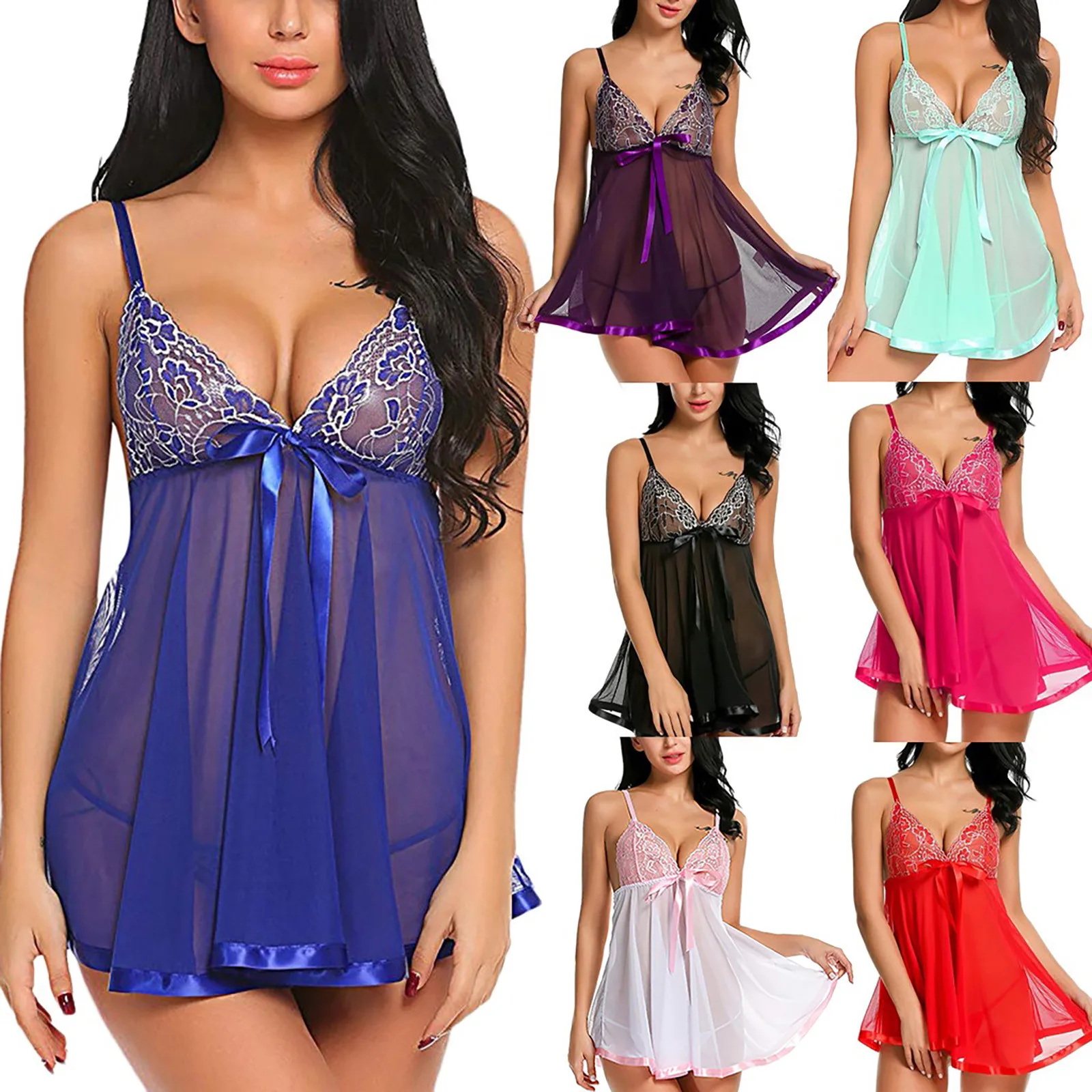 Women Sexy Erotic Lingerie Front Closure Babydoll Nightdress Thong Set Attractive Sleepwear Night Dress Robe Pijama Mujer Пижама
Women Sexy Erotic Lingerie Front Closure Babydoll Nightdress Thong Set Attractive Sleepwear Night Dress Robe Pijama Mujer Пижама