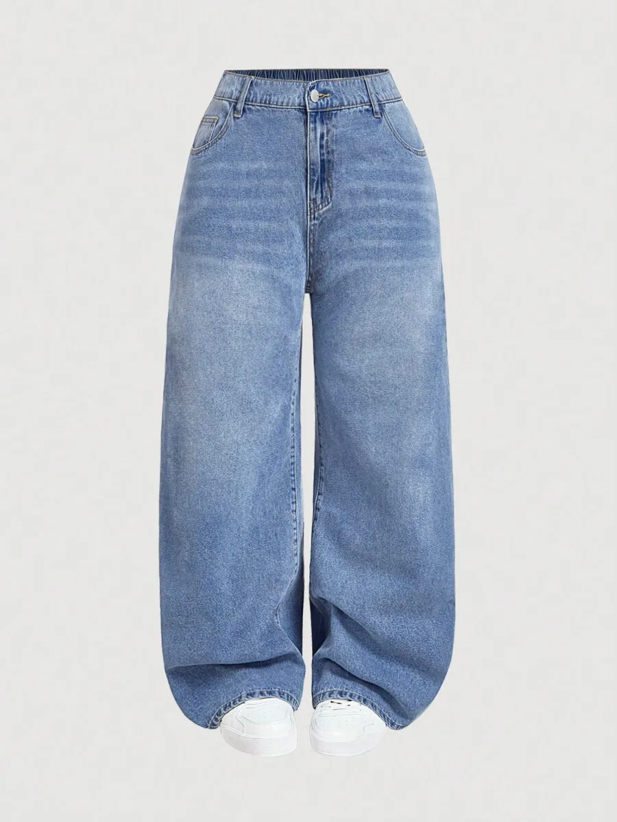 Женские джинсы больших размеров с низкой посадкой, широкими штанинами, свободного кроя, с косыми карманами
Женские джинсы больших размеров с низкой посадкой, широкими штанинами, свободного кроя, с косыми карманами