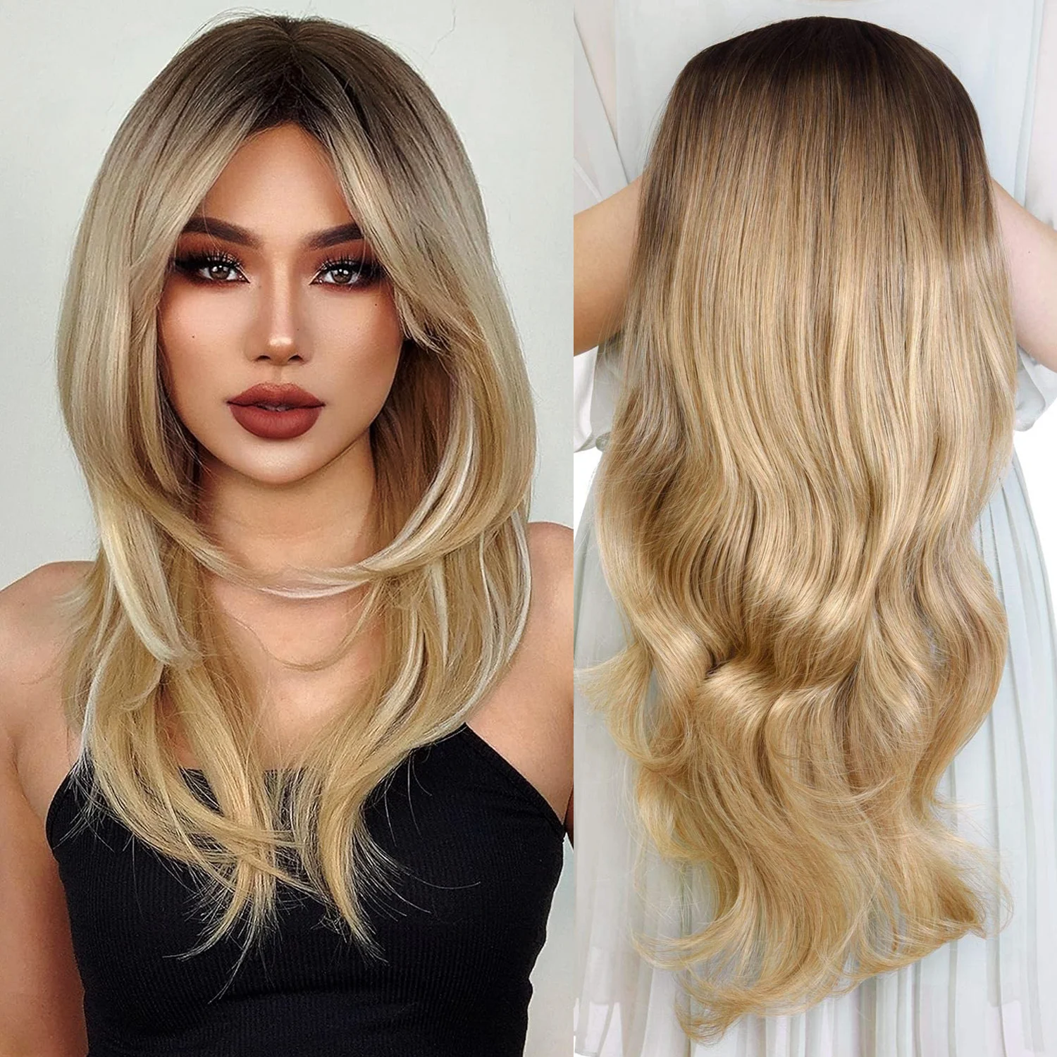 24 Inches Long Wavy 3/4 Half Wigs with Clips in Half Head Tied, Synthetic Natural Wavy Wigs for Women Quick Weave Self Styled
24 Inches Long Wavy 3/4 Half Wigs with Clips in Half Head Tied, Synthetic Natural Wavy Wigs for Women Quick Weave Self Styled