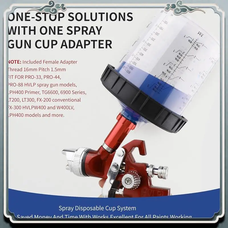 Durable Paint Guncup, 20 Oz (600 Ml) Set, With 50 Cup & Lid System, 10 Plugs & 1 Hard Cup With Retainer Ring, 1 Cup Adapter
Durable Paint Guncup, 20 Oz (600 Ml) Set, With 50 Cup & Lid System, 10 Plugs & 1 Hard Cup With Retainer Ring, 1 Cup Adapter