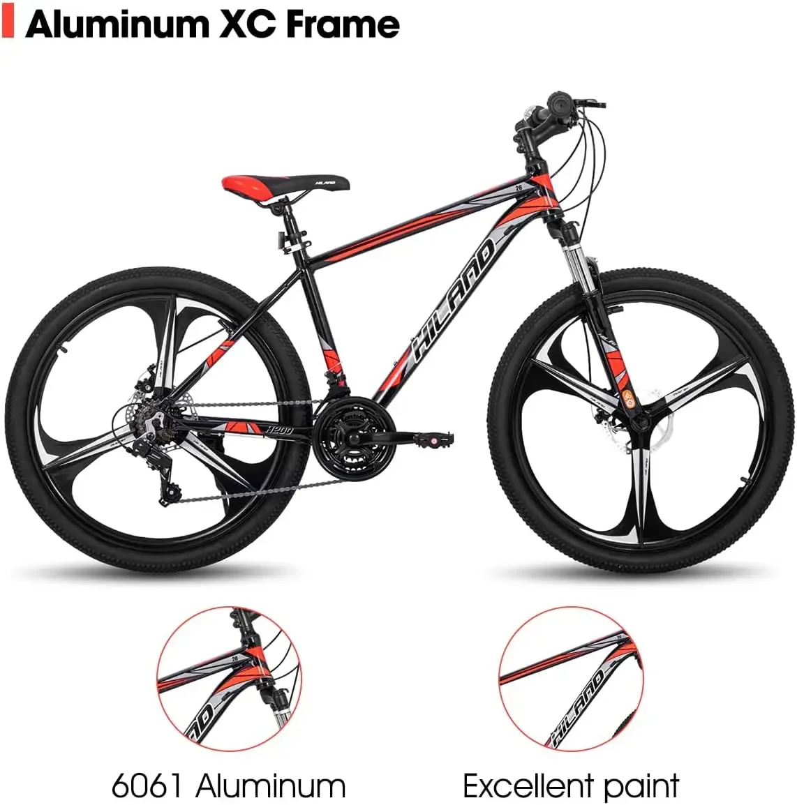 Mountain Bike, 3/6/Multi-Spokes, 21 Speeds Drivetrain, Aluminum Frame 26 Inch Wheels, Disc-Brake Bike for Men Women
Mountain Bike, 3/6/Multi-Spokes, 21 Speeds Drivetrain, Aluminum Frame 26 Inch Wheels, Disc-Brake Bike for Men Women