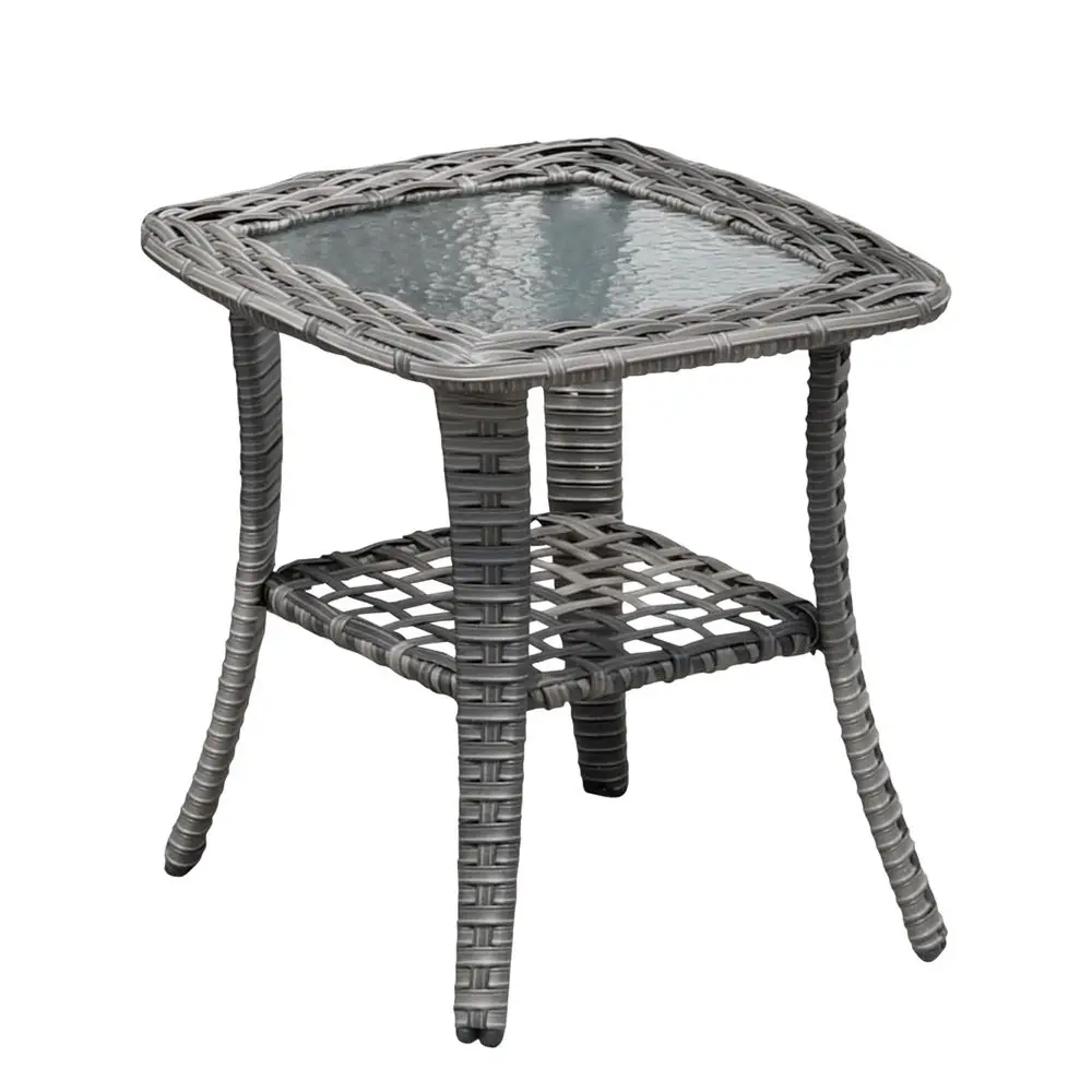 Outdoor Side Table with Tempered Glass Top, Patio Wicker Rattan 2Tier Storage Coffee End Tables for Porch Deck Balcony Garden Po
Outdoor Side Table with Tempered Glass Top, Patio Wicker Rattan 2Tier Storage Coffee End Tables for Porch Deck Balcony Garden Po