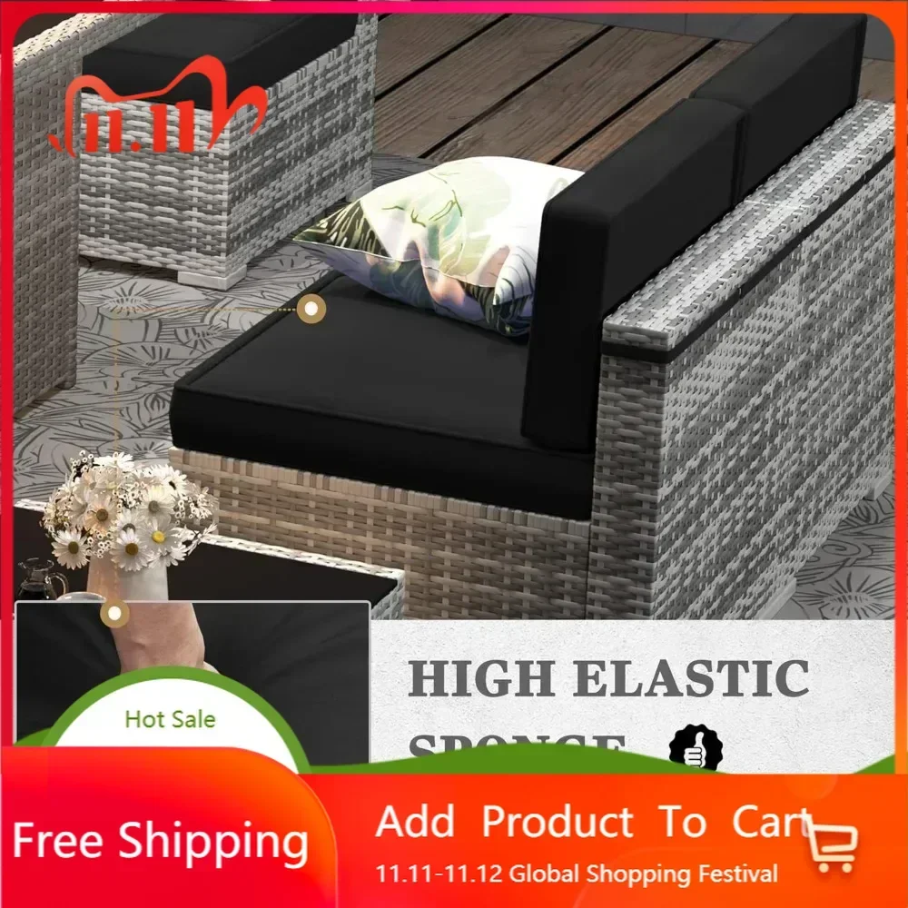 Набор секционных плетеных диванов для улицы с 44-дюймовым столом для пожарной ямы на пропане
Набор секционных плетеных диванов для улицы с 44-дюймовым столом для пожарной ямы на пропане