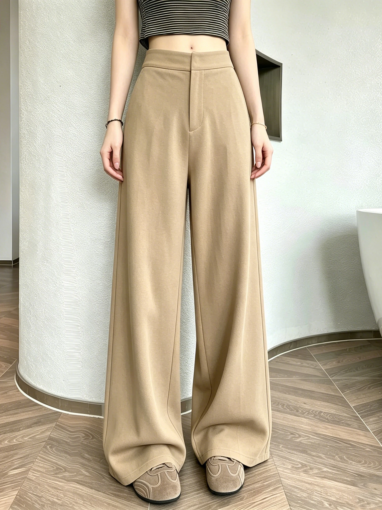 Khaki Wide Leg Suit Pants Women Summer Loose Slimming Casual Drapey Versatile Thin Floor-Length Trousers Commute Style High W...
Khaki Wide Leg Suit Pants Women Summer Loose Slimming Casual Drapey Versatile Thin Floor-Length Trousers Commute Style High W...