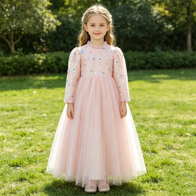 Customized Real Photo Flower Girl Dress Navy Blue Tulle Modest O-neck Ruffles A-line Floor Length Floor Length Kids Gowns ME012
Customized Real Photo Flower Girl Dress Navy Blue Tulle Modest O-neck Ruffles A-line Floor Length Floor Length Kids Gowns ME012
