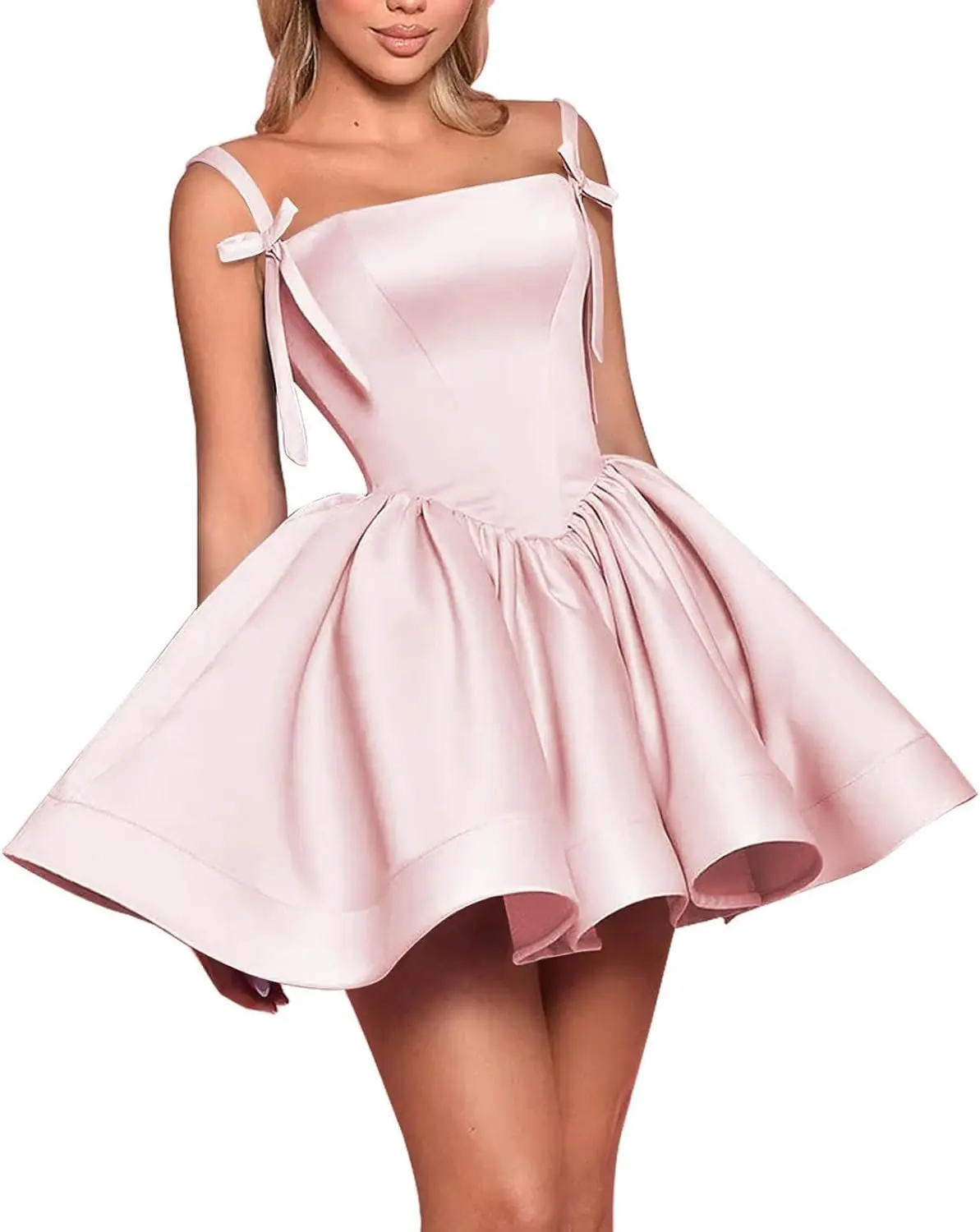Satin Short Puffy Dress for Teens Spaghetti Strap Corset Cocktail Mini Dresses A Line Pleated Homecoming Dress
Satin Short Puffy Dress for Teens Spaghetti Strap Corset Cocktail Mini Dresses A Line Pleated Homecoming Dress