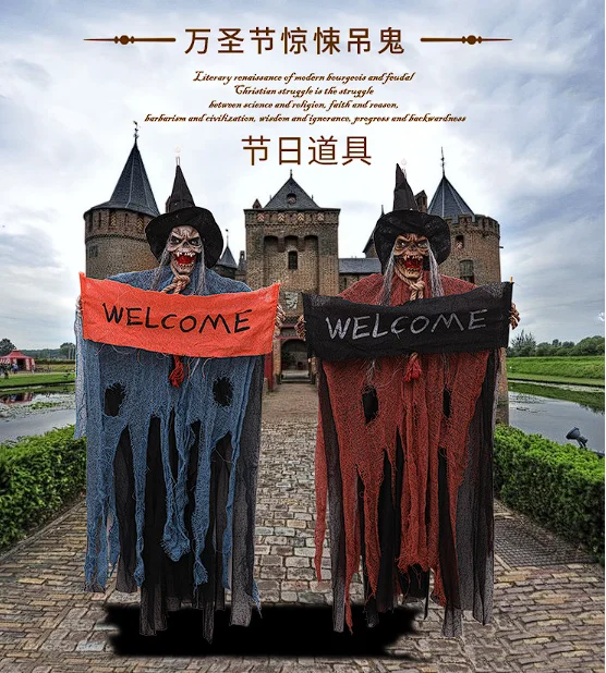 Cross-border wholesale Halloween voice-activated hanging ghost house decoration skeleton hanging ghost scene layout props party
Cross-border wholesale Halloween voice-activated hanging ghost house decoration skeleton hanging ghost scene layout props party
