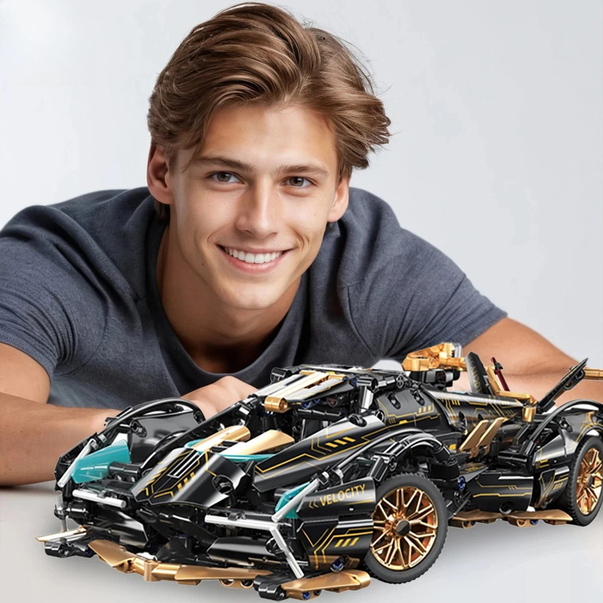 1:14 Black V12 Block Roadster RC Tech Racer Build Your Own Toy Car Kit Children's Birthday Gift
1:14 Black V12 Block Roadster RC Tech Racer Build Your Own Toy Car Kit Children's Birthday Gift