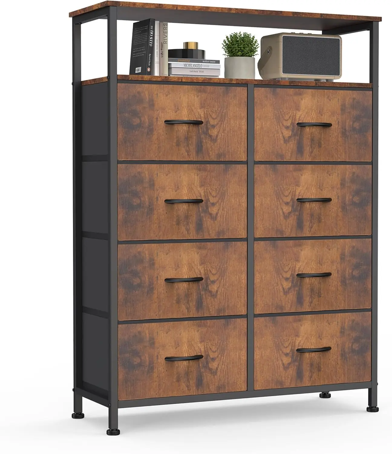 Fabric Dresser for Bedroom with 8 Drawers, Tall 8-Drawer Chest of Drawers with Raised Shelf, Storage Tower with Fabric Bins f
Fabric Dresser for Bedroom with 8 Drawers, Tall 8-Drawer Chest of Drawers with Raised Shelf, Storage Tower with Fabric Bins f