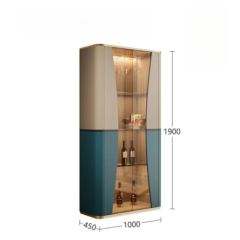 Light luxury glass wine cabinet against the wall storage room fashionable modern high-end Italian bookshelf
Light luxury glass wine cabinet against the wall storage room fashionable modern high-end Italian bookshelf