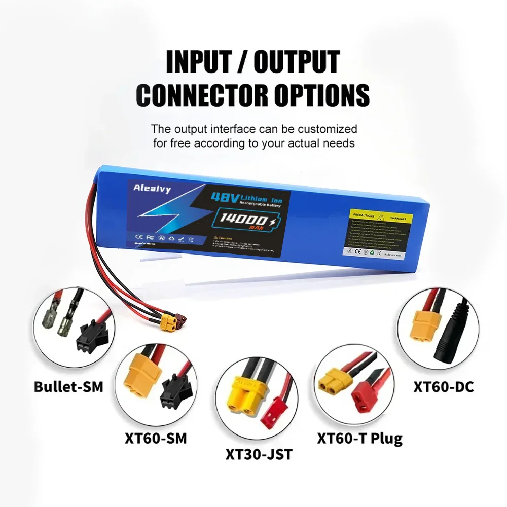 NEW ALEAIVY 48V 14Ah 13S4P Li-ion Battery with BMS Protection - 54.6V High Power Pack for Kugoo M4/M4 Pro Electric Scooter
NEW ALEAIVY 48V 14Ah 13S4P Li-ion Battery with BMS Protection - 54.6V High Power Pack for Kugoo M4/M4 Pro Electric Scooter