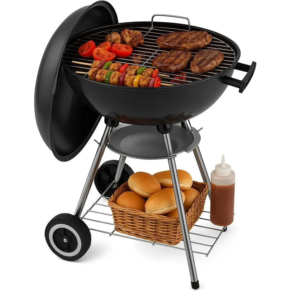 Portable 18 Charcoal BBQ Grill - Heavy-Duty Round with Sturdy Legs, Wheels, Ideal for Outdoor, Camping, Travel, and Backyard Coo
Portable 18 Charcoal BBQ Grill - Heavy-Duty Round with Sturdy Legs, Wheels, Ideal for Outdoor, Camping, Travel, and Backyard Coo