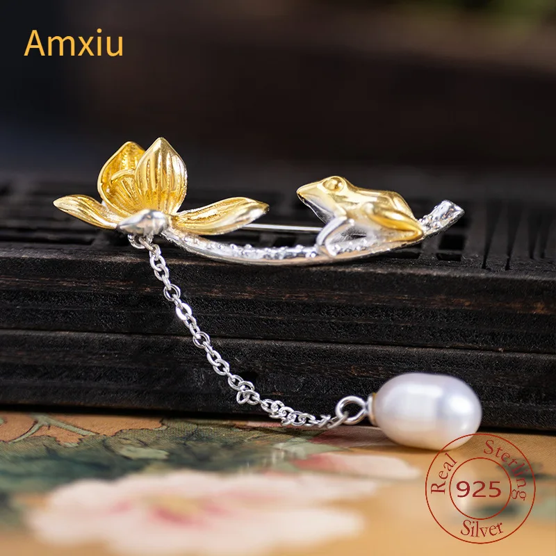 Amxiu sterling silver 925 handmade design pearl lotur collar needle pin jewelry creative lotus flower brooch clothing for party
Amxiu sterling silver 925 handmade design pearl lotur collar needle pin jewelry creative lotus flower brooch clothing for party