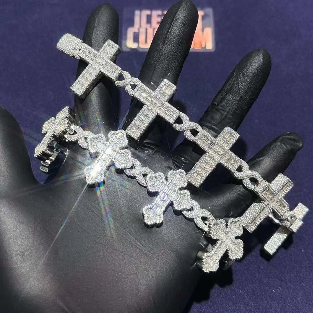 New Popular Mossanite Bracelet Iced Out Vvs Diamond Hip Hop Bracelet Jewelry S925 Silver Moissanite Cross Cuban Bracelet
New Popular Mossanite Bracelet Iced Out Vvs Diamond Hip Hop Bracelet Jewelry S925 Silver Moissanite Cross Cuban Bracelet