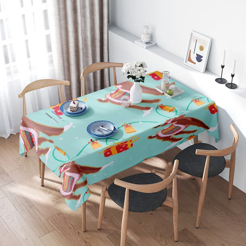 Vibrant Tablecloth Set for Home DecorBlue Table Cover with Food Pattern, Suitable for Dining Room or Kitchen Decoration Perfect 
Vibrant Tablecloth Set for Home DecorBlue Table Cover with Food Pattern, Suitable for Dining Room or Kitchen Decoration Perfect