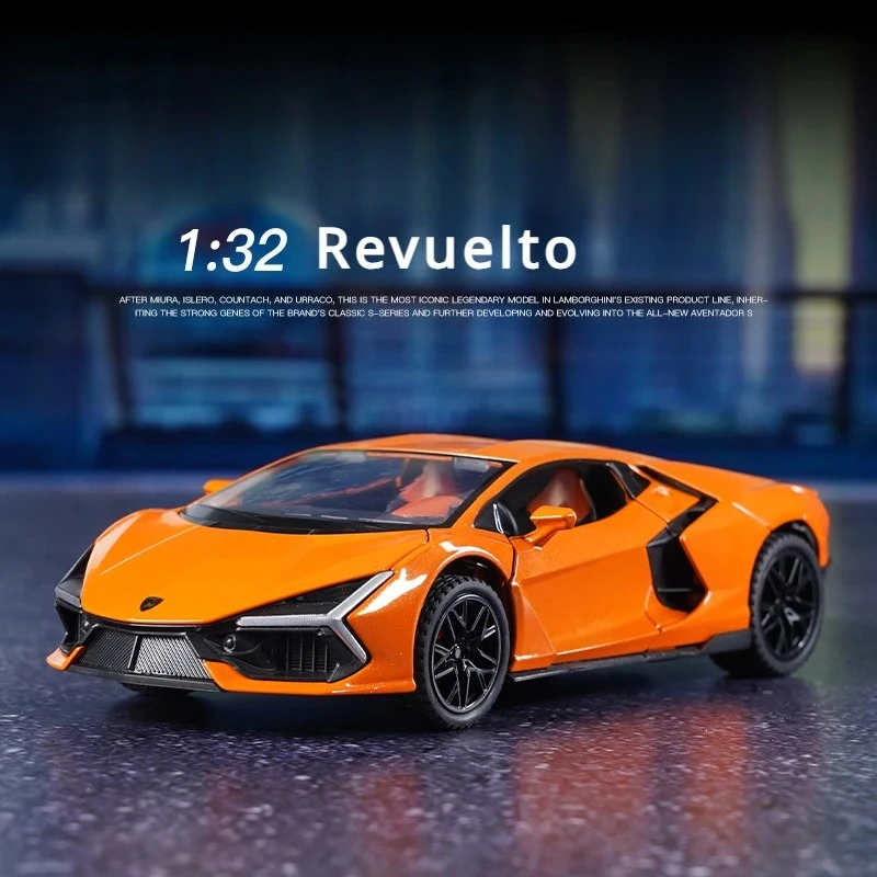 Модель автомобиля 1:32 Revuelto, инерционная, со светозвуковыми эффектами, из литого металла, игрушка для детей и мальчиков
Модель автомобиля 1:32 Revuelto, инерционная, со светозвуковыми эффектами, из литого металла, игрушка для детей и мальчиков
