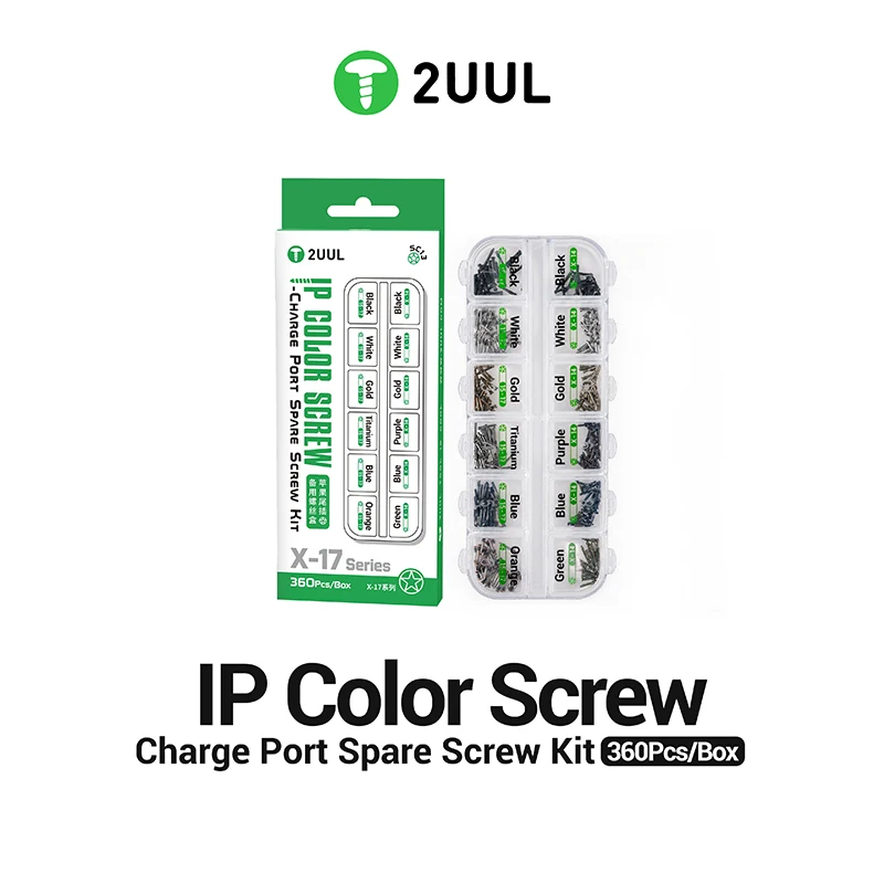 2UUL SC13 IP Color Screw Charge Port Spare Screw Kit (360pcs/Box) Repair Screws Replacement Screw Repair Tool Set
2UUL SC13 IP Color Screw Charge Port Spare Screw Kit (360pcs/Box) Repair Screws Replacement Screw Repair Tool Set