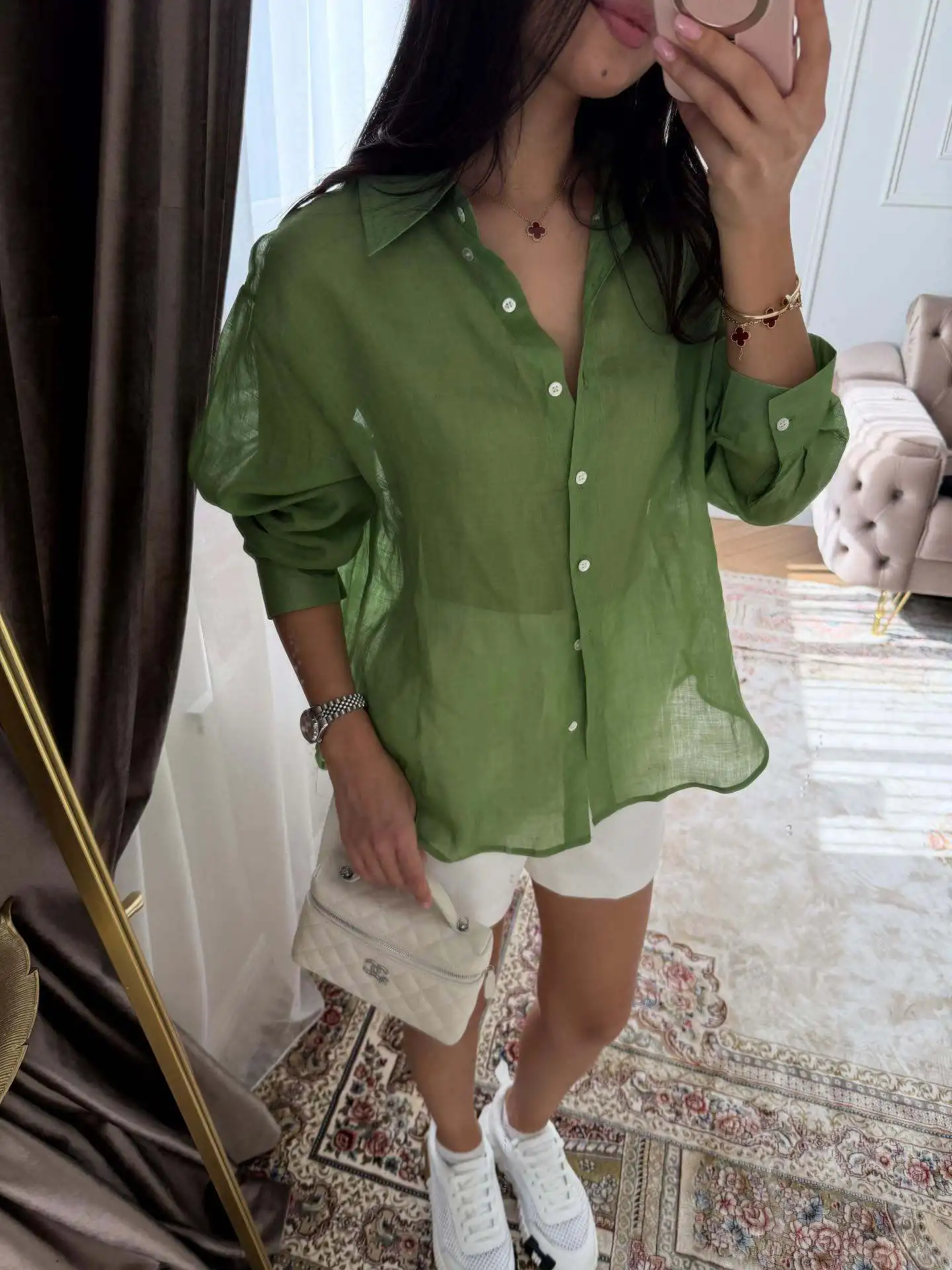 Solid Color Sheer Button Down Top Women Summer Shirt Long Sleeve Collared Blouse Casual Elegant Daily Vacation Streetwear 2026
Solid Color Sheer Button Down Top Women Summer Shirt Long Sleeve Collared Blouse Casual Elegant Daily Vacation Streetwear 2026