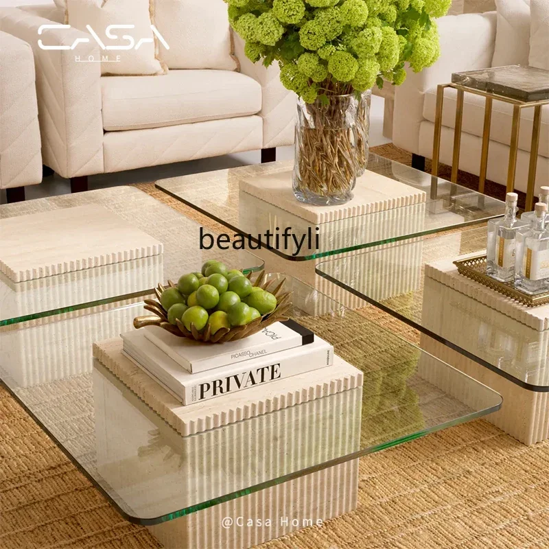 V Square coffee table designer light luxury living room coffee table tempered glass
V Square coffee table designer light luxury living room coffee table tempered glass