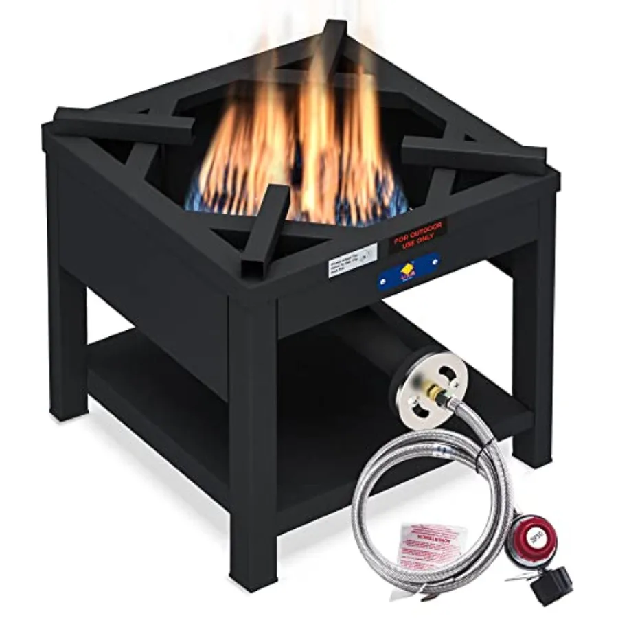 Outdoor cooking propane stove: heavy-duty 16.5 steel burner, black, 200, 000 BTU high-pressure single burner for turkey fry, cr
Outdoor cooking propane stove: heavy-duty 16.5 steel burner, black, 200, 000 BTU high-pressure single burner for turkey fry, cr