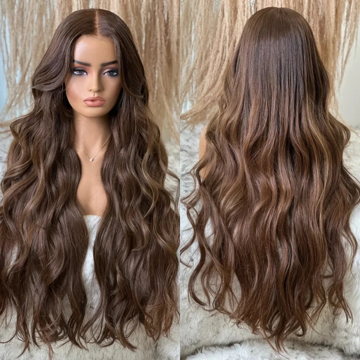 32 Inch Ombre Brown Long High Quality Synthetic Lace Wig Body Wave Balayage Brunette 13*4 High Definition Wig For Women Daily
32 Inch Ombre Brown Long High Quality Synthetic Lace Wig Body Wave Balayage Brunette 13*4 High Definition Wig For Women Daily