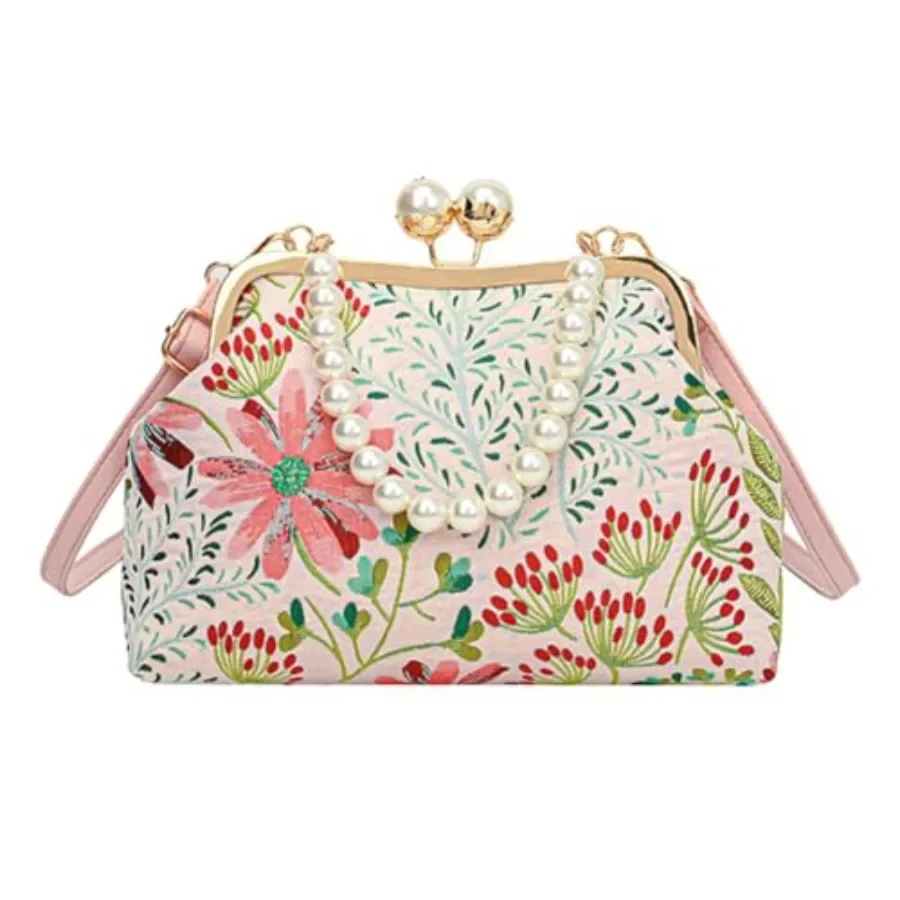 Vintage Embroidered Flower Handbag Retro Pearl Chain Crossbody Bag Clutch Kiss Lock Top Handle Shoulder Purse Wallet 2026
Vintage Embroidered Flower Handbag Retro Pearl Chain Crossbody Bag Clutch Kiss Lock Top Handle Shoulder Purse Wallet 2026