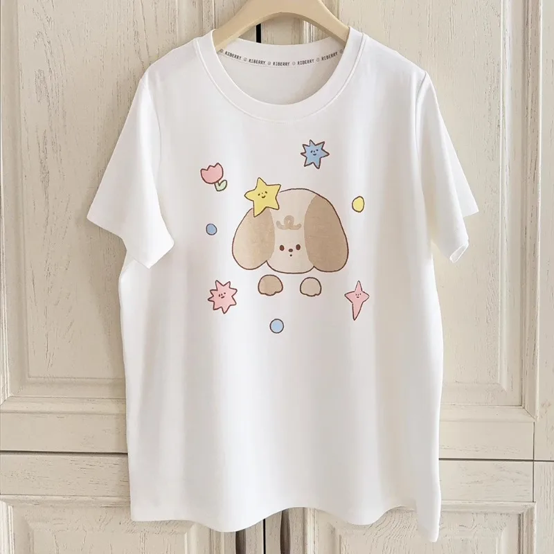 Cotton T-Shirts for Sweet Girls Summer O-Neck Short Sleeve Loose Tops Tee Cute Cartoon Dog Print TShirt Kawaii Clothes
Cotton T-Shirts for Sweet Girls Summer O-Neck Short Sleeve Loose Tops Tee Cute Cartoon Dog Print TShirt Kawaii Clothes