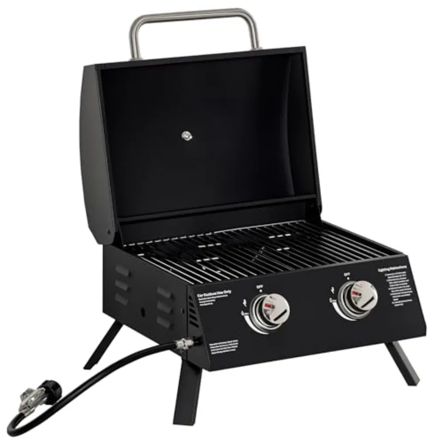 2 Burner Propane Gas Grill Outdoor Portable Tabletop BBQ with Foldable Legs Lid Thermometer for Camping Picnic Backyard Black
2 Burner Propane Gas Grill Outdoor Portable Tabletop BBQ with Foldable Legs Lid Thermometer for Camping Picnic Backyard Black