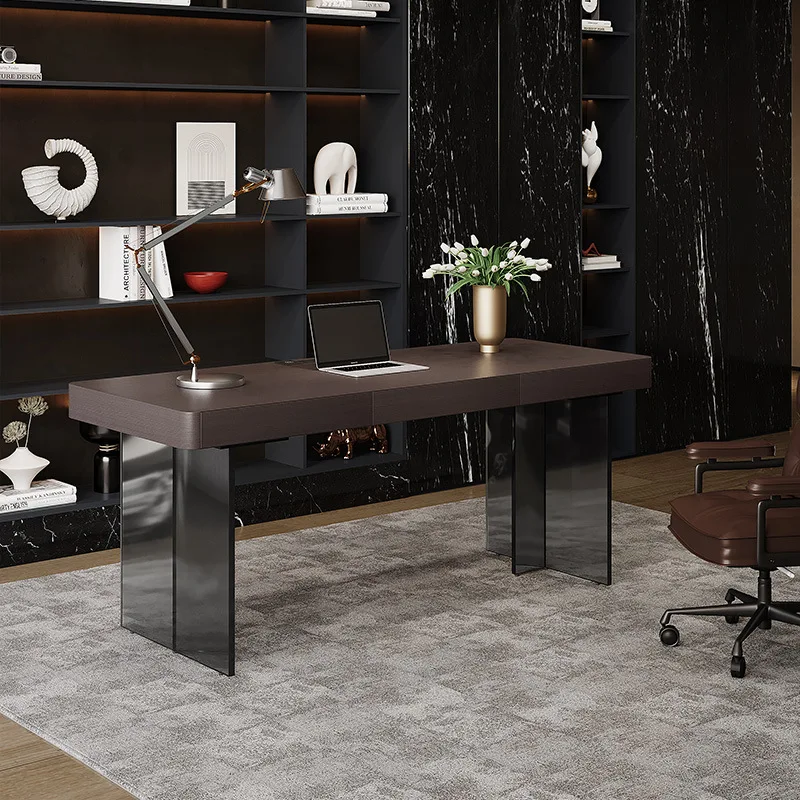 2025 new desk high sense modern smoked wood rectangular desk home study table chair suspension desk
2025 new desk high sense modern smoked wood rectangular desk home study table chair suspension desk