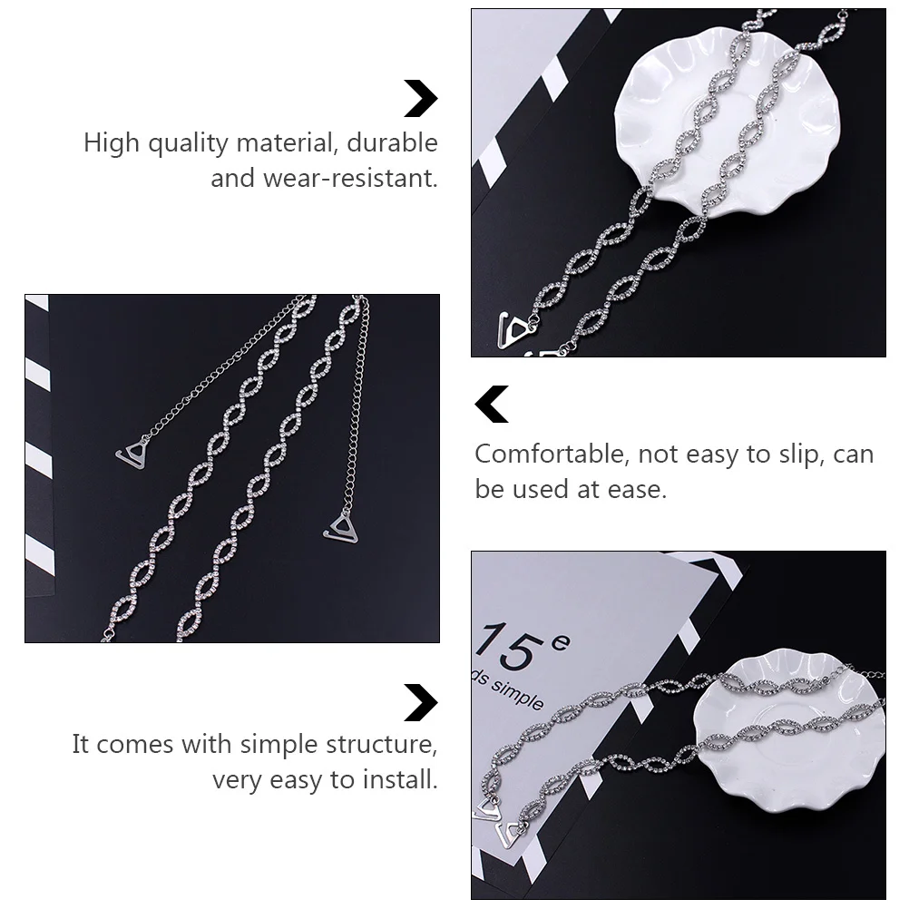 1 Pair Adjustable Rhinestone Bra Strap Holders Silver Nonslip Underwear Shoulder Belts For Wedding Dress Practical Accessories
1 Pair Adjustable Rhinestone Bra Strap Holders Silver Nonslip Underwear Shoulder Belts For Wedding Dress Practical Accessories