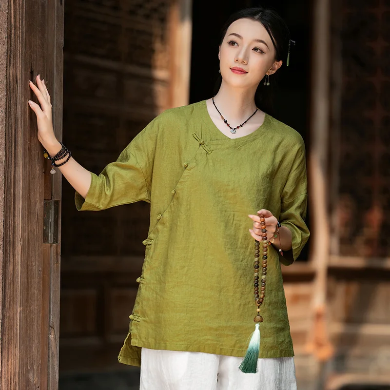 25 Summer New Silent Memory Still Retro Chinese Style Top Linen Lightweight Shirt Chinese Style Buckle Zen Tea Suit
25 Summer New Silent Memory Still Retro Chinese Style Top Linen Lightweight Shirt Chinese Style Buckle Zen Tea Suit