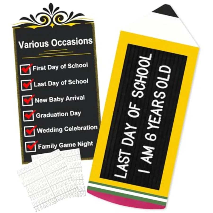 Felt Letter Board with White Characters, Back to School Solid Wooden Changeable Message Board Pencil Style, Cute Decorations Cl
Felt Letter Board with White Characters, Back to School Solid Wooden Changeable Message Board Pencil Style, Cute Decorations Cl