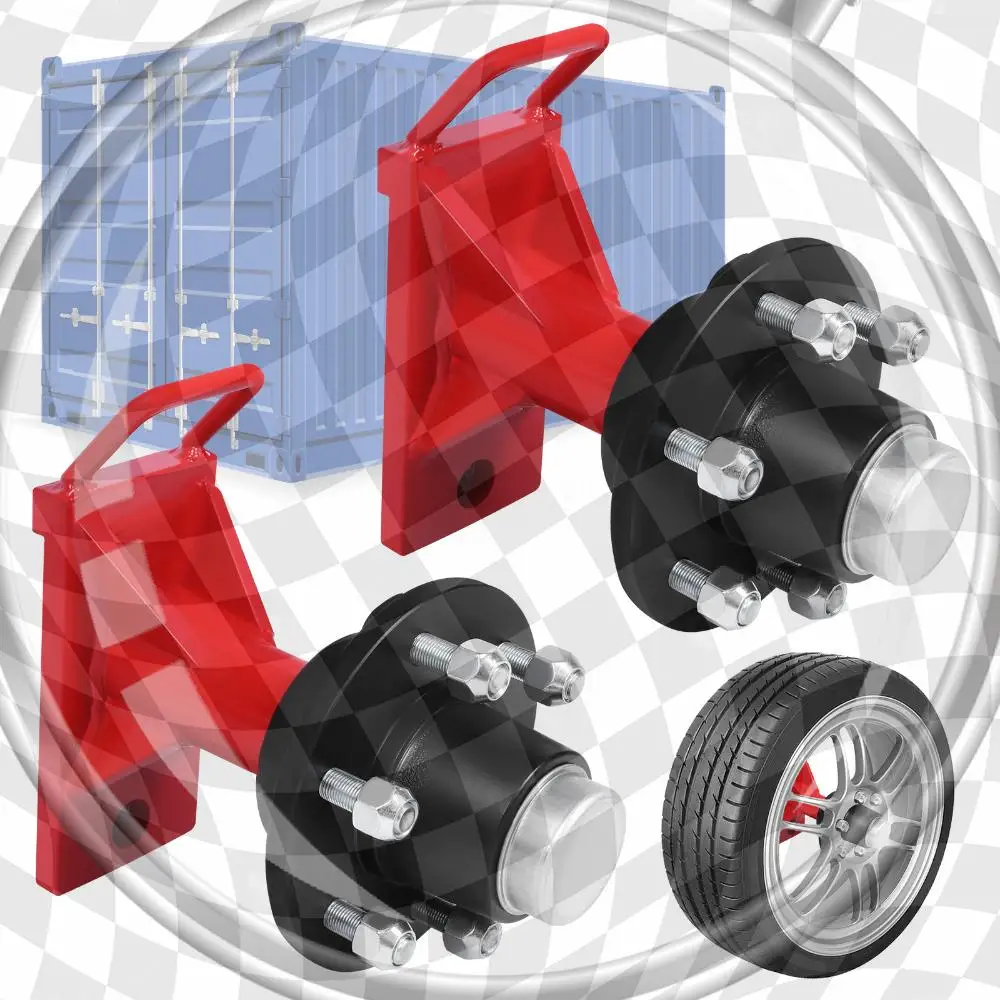 2Pack Shipping Container Wheels & Axles Kit with Ratchet Tie 22000LBS Capacity for Moving 20ft-40ft Empty Containers
2Pack Shipping Container Wheels & Axles Kit with Ratchet Tie 22000LBS Capacity for Moving 20ft-40ft Empty Containers