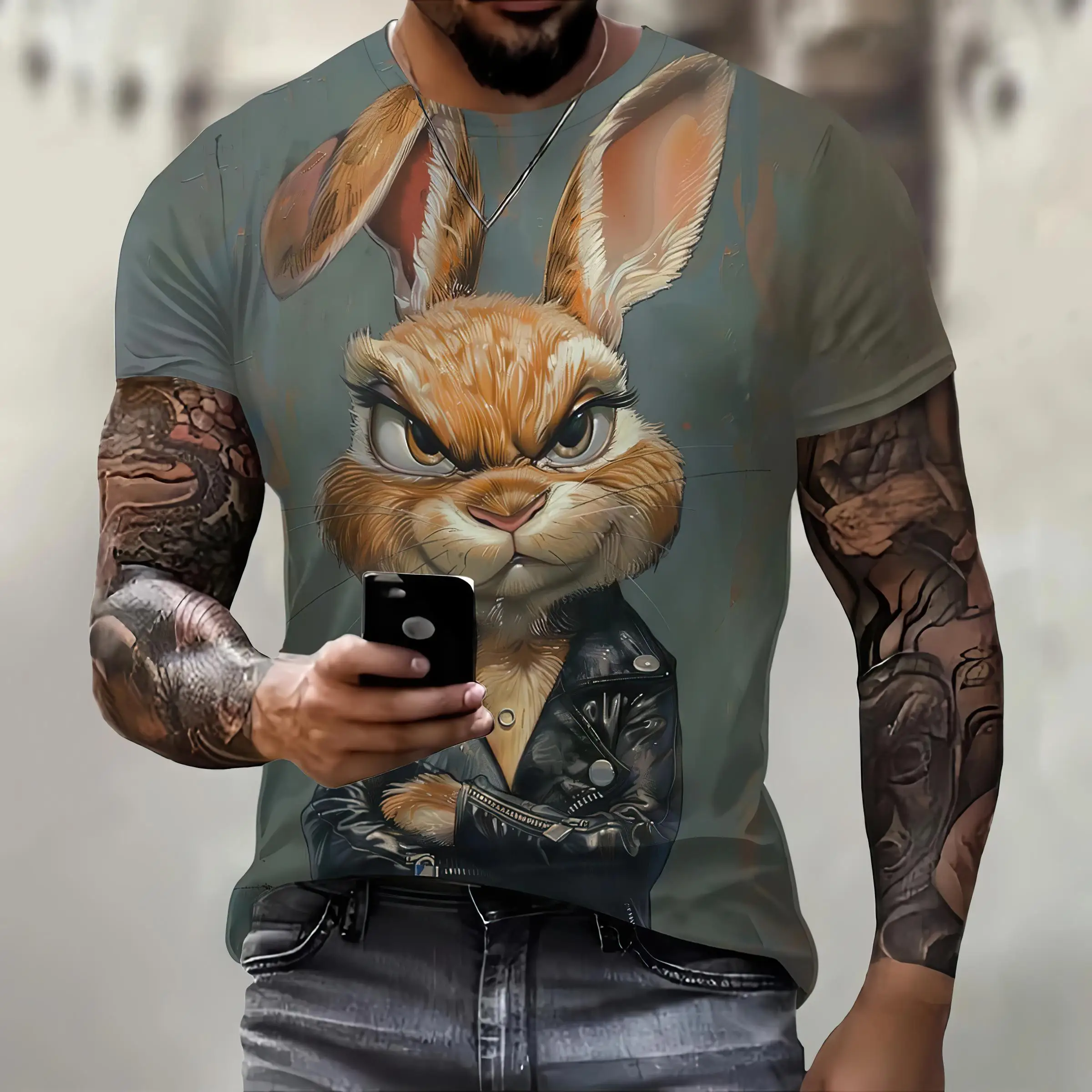 Summer Men's 3D Animal Mouse Print T-Shirt Fashion Casual Outdoor Sports Fitness Round Neck Short Sleeved Men's T-Shirt Clothing
Summer Men's 3D Animal Mouse Print T-Shirt Fashion Casual Outdoor Sports Fitness Round Neck Short Sleeved Men's T-Shirt Clothing