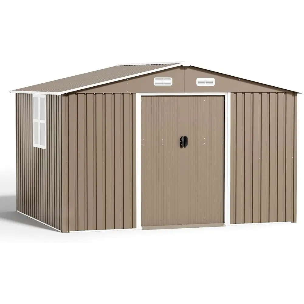 Сарай для хранения на открытом воздухе 10x8 футов - большой металлический сарай для инструментов с полом, окном и запирающейся дверью для сада, патио, заднего двора
Сарай для хранения на открытом воздухе 10x8 футов - большой металлический сарай для инструментов с полом, окном и запирающейся дверью для сада, патио, заднего двора