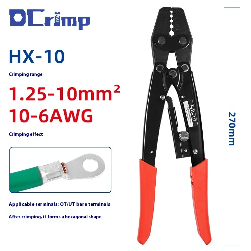 HX-10 Клещи для обжима клемм с храповым механизмом, трудосберегающие в японском стиле, изолированные, специализированные для электротехнических работ
HX-10 Клещи для обжима клемм с храповым механизмом, трудосберегающие в японском стиле, изолированные, специализированные для электротехнических работ